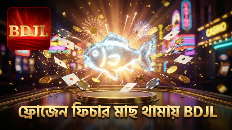 রয়্যাল ফিশিং গেমে ফ্রোজেন ফিচার দিয়ে মাছের গতি থামানো হয়।